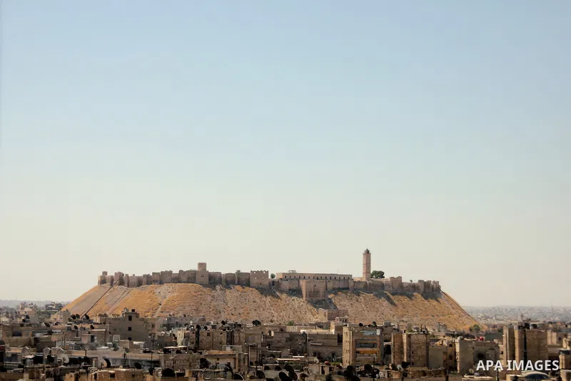 A general pictures shows the castle of Aleppo in the old city of Aleppo on September 12 2012. Forces loyal to President Bashar al-Assad shelled rebel-held areas across Syria as fierce clashes were reported in second city...