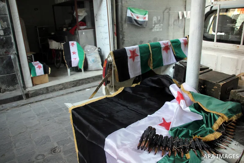 Free Syrian army make the Revolution flags in the old city of Aleppo, September 09, 2012. Photo by Ahmed Deeb