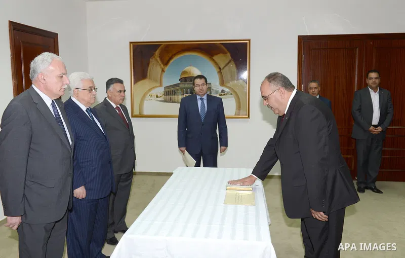 Palestinian President Mahmoud Abbas (Abu Mazen) during the sworn of ambassador of the State of Palestine to Kuwait Ahmed Mahmoud Abu Ali in the West bank city of Ramallah on Oct. 09, 2012. Photo by Thaer Ganaim