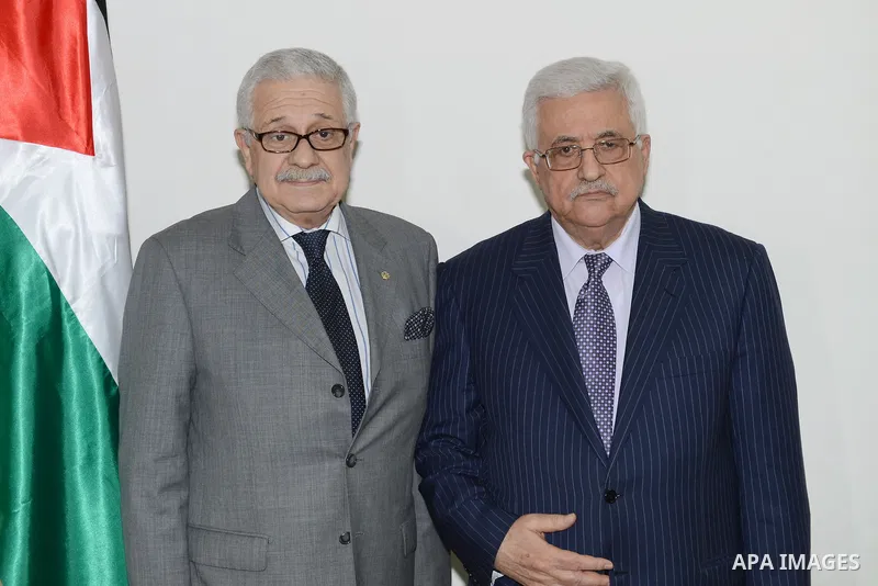 President Mahmoud Abbas (Abu Mazen) accept the credentials of the non-resident Uruguayan ambassador Alfredo Kazis. in the West Bank city of Ramallah Oct.10, 2012. Photo by Thaer Ganaim