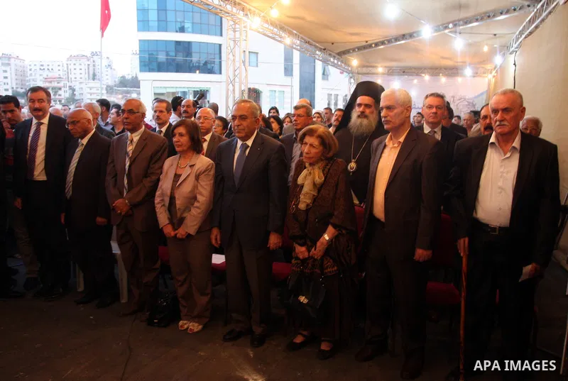 Palestinian Prime Minister visits the Palestine Book Fair Exhibition during the lunch of the exhibition, in the West Bank city of Ramallah , Oct. 11, 2012. The Palestine 8th Book Fair has participated with more than 200...