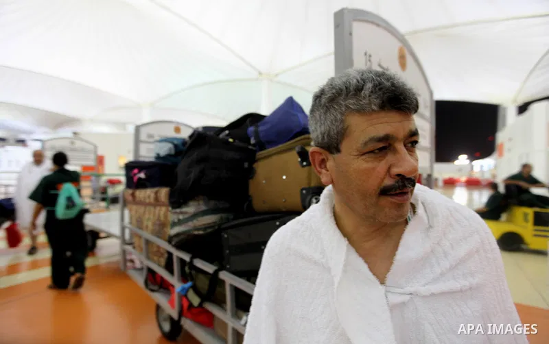 Palestinian Muslim pilgrims arrive at the King Abdulaziz international airport as they prepare to go for their pilgrimage to Mecca, Oct. 12,2012. The event is held in preparation for carrying out the five pillars of Isla...