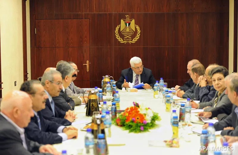 Palestinian President Mahmoud Abbas (Abu Mazen) meets with the executive committee of the Palestinian Liberation Organization, in the West Bank city of Ramalah, Oct. 14, 2012. Photo by Thaer Ganaim