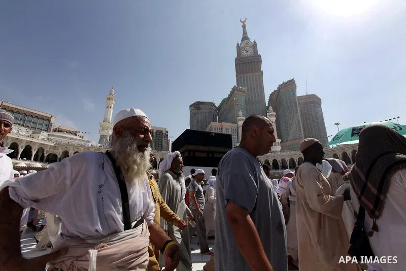 Muslim pilgrims walk around the Kaaba in the Grand Mosque of the holy city of Mecca on October 21, 2012. Over two million Muslims from around the world are expected to perform the upcoming Hajj or pilgrimage. Photo by Mo...