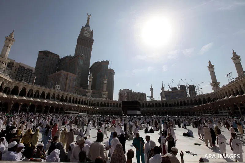 Muslim pilgrims walk around the Kaaba in the Grand Mosque of the holy city of Mecca on October 21, 2012. Over two million Muslims from around the world are expected to perform the upcoming Hajj or pilgrimage. Photo by Mo...