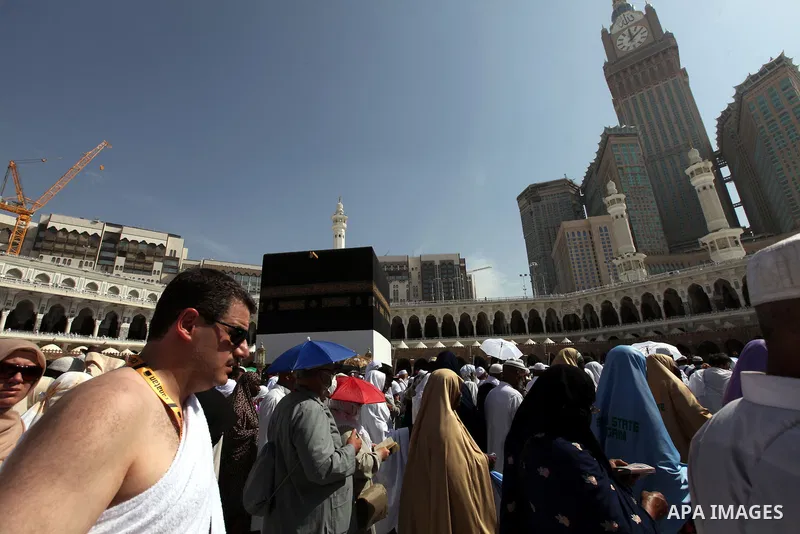 Muslim pilgrims walk around the Kaaba in the Grand Mosque of the holy city of Mecca on October 21, 2012. Over two million Muslims from around the world are expected to perform the upcoming Hajj or pilgrimage. Photo by Mo...
