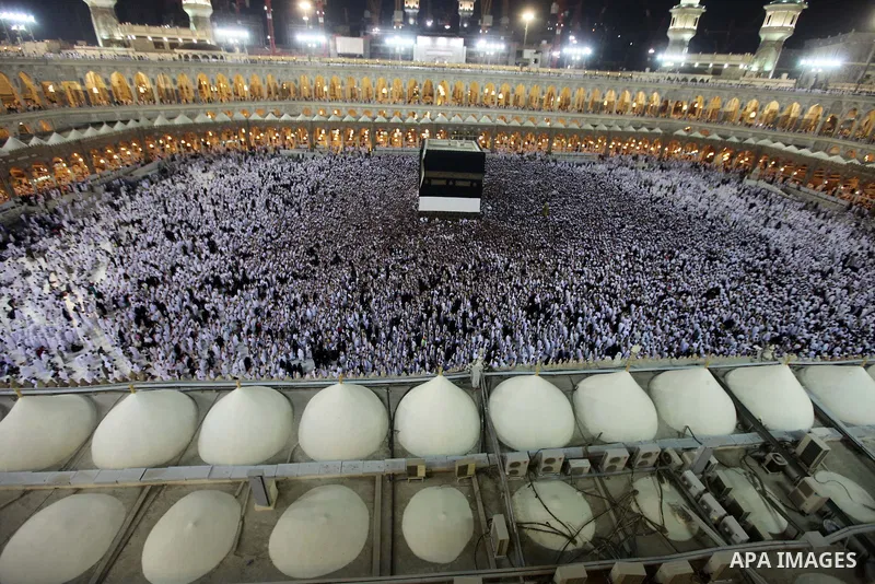 Muslim pilgrims circle the Kaaba and pray at the Grand mosque during the annual haj pilgrimage in the holy city of Mecca October 24, 2012, ahead of Eid al-Adha which marks the end of haj. On October 25, the day of Arafat...