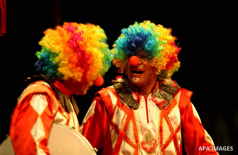 Members of the Egyptian National Circus practice in Gaza City on Oct. 30, 2012. The circus came to Gaza on Friday, accompanied by blaring music, juggling clowns and fire blowers but getting it there required its own high...