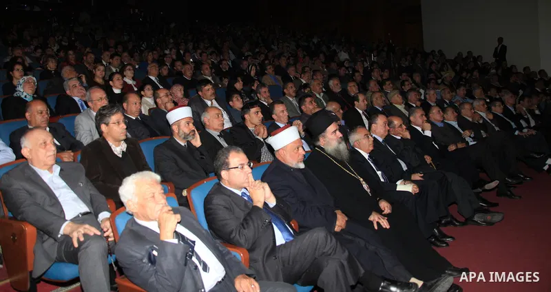 Palestinian Prime Minister Salam Fayyad, attends during the ceremony in the Eighth anniversary of the departure of the founding leader Palestinian leader Yasser Arafat", in the West Bank city of Ramallah, on Nov. 10, 201...