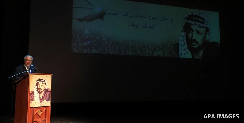 Palestinian Prime Minister Salam Fayyad, speaks during the ceremony in the Eighth anniversary of the departure of the founding leader Palestinian leader Yasser Arafat", in the West Bank city of Ramallah, on Nov. 10, 2012...