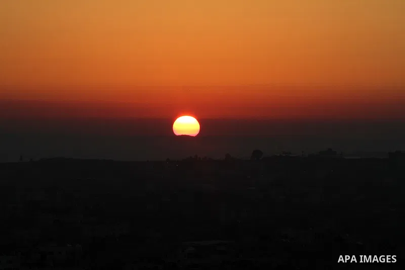 A general view shows Gaza from the top in the early morning hours after Israeli air strikes in Gaza city Nov. 15, 2012. The Israeli air force continued striking Hamas targets in the Gaza Strip on Wednesday, after killing...