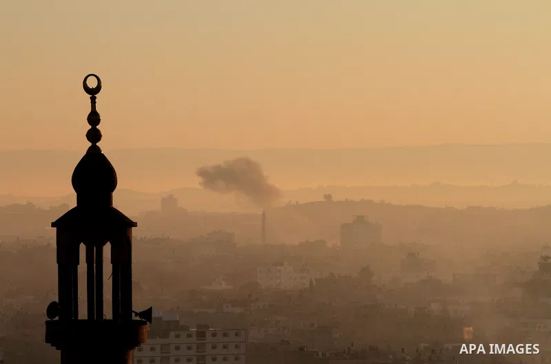 Smoke rises after an Israeli air strike in Gaza city Nov. 15, 2012. The Israeli air force continued striking Hamas targets in the Gaza Strip on Wednesday, after killing 10 people, including al-Jaabari and at least five c...