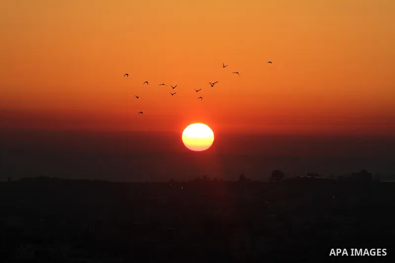 A general view shows Gaza from the top in the early morning hours after Israeli air strikes in Gaza city Nov. 15, 2012. The Israeli air force continued striking Hamas targets in the Gaza Strip on Wednesday, after killing...