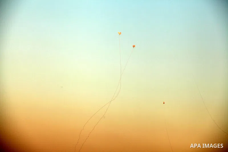Israeli missile launched from the Iron Dome defence missile system is seen along the Gaza border in response to a rocket launched from the nearby Palestinian Gaza Strip on November 15, 2012. Israel will take "whatever ac...