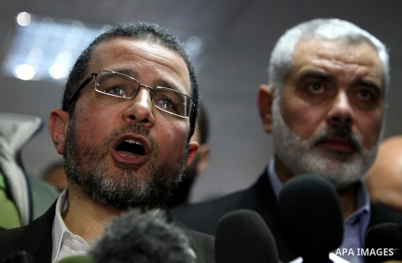 Egyptian Prime Minister Hisham Qandil speaks during a press conference with Palestinian Prime Minister in the Gaza Strip Ismail Haniya in Gaza City, on November 16, 2012 . Egyptian premier Hisham Qandil vowed to intensif...