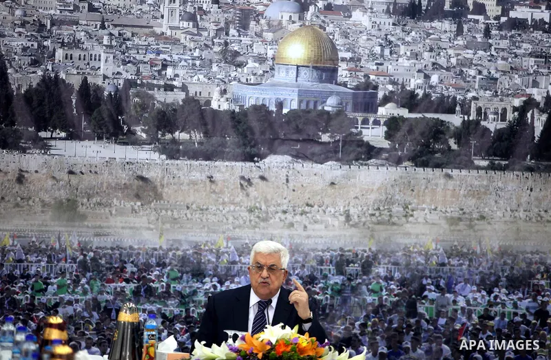 Palestinian President Mahmoud Abbas speaks during a meeting of the Palestinian leadership at his compound in the West Bank city of Ramallah, Friday, Nov. 16, 2012. Abbas said in a televised speech Friday that he has urge...