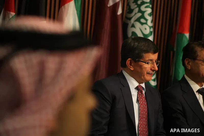 Arab League General Secretary Nabil al-Arabi and Turkish Foreign Minister Ahmet Davutoglu meet with Palestinian prime minister in Gaza Strip, Ismail Haniya in Gaza city, Tuesday, Nov. 20, 2012. Turkey's foreign minister...