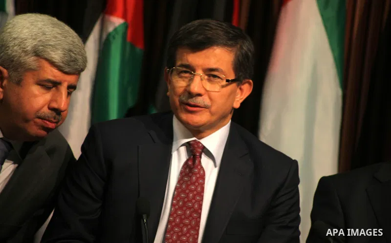 Arab League General Secretary Nabil al-Arabi and Turkish Foreign Minister Ahmet Davutoglu meet with Palestinian prime minister in Gaza Strip, Ismail Haniya in Gaza city, Tuesday, Nov. 20, 2012. Turkey's foreign minister...