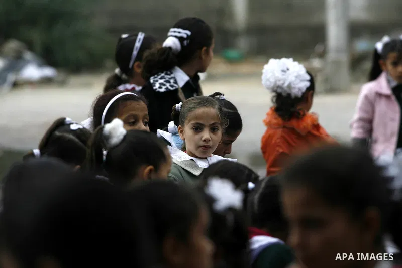 Palestinian students play in a school in Rafah southern Gaza City, 25 November 2012. Normal life in Gaza resumed remarkably fast after a ceasefire agreement was announced following eight days of cross border violence bet...