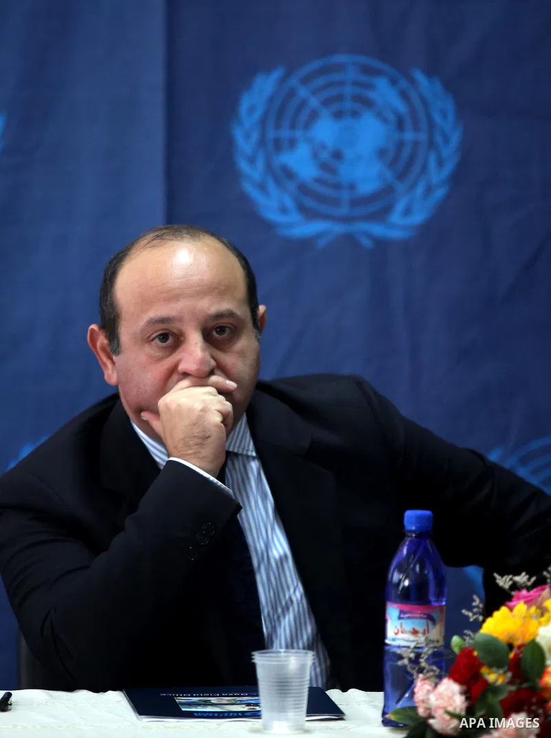 John Gat Rutter representative of the European Union speaks during press conference in Gaza city, on Nov. 28, 2012. The European Commission will contribute 11.5 million euros to support the work of the United Nations ass...