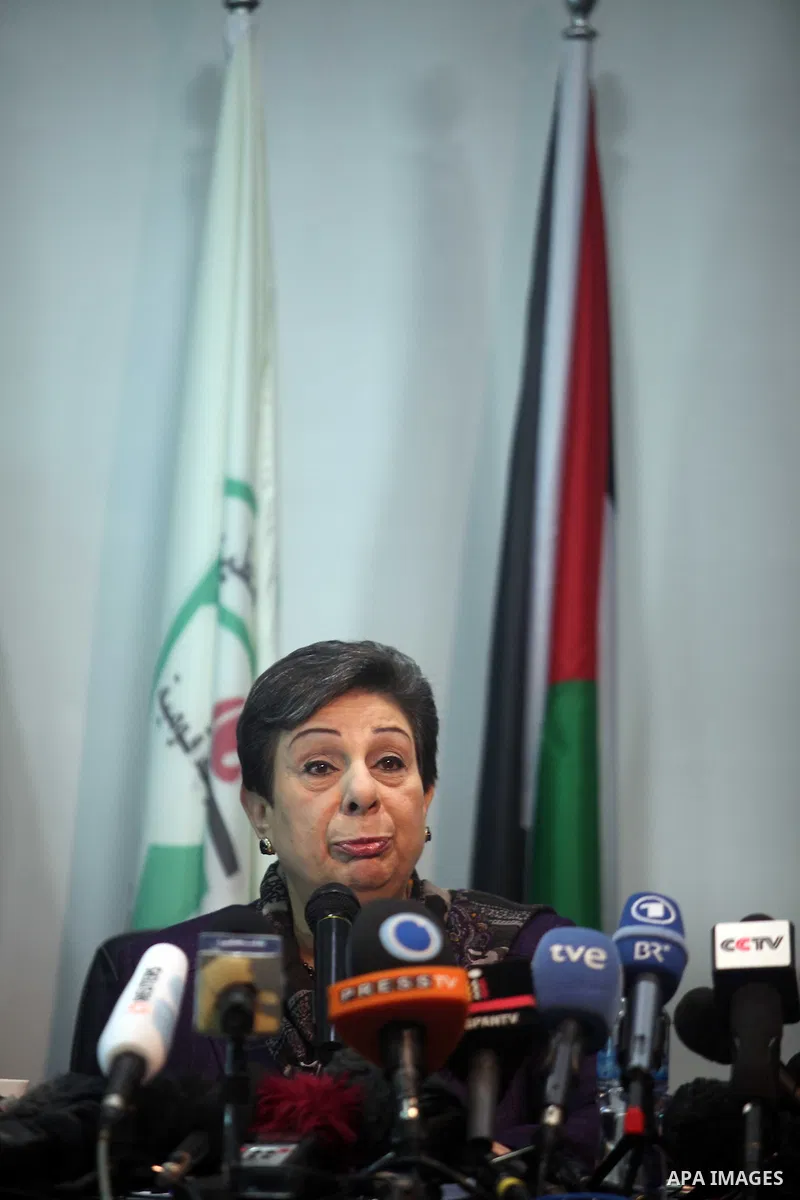 Palestine Liberation Organisation (PLO) executive committee member Hanan Ashrawi gestures during a press conference in which she spoke about the Palestinian bid to become a non-member state in the United Nations, on Nove...
