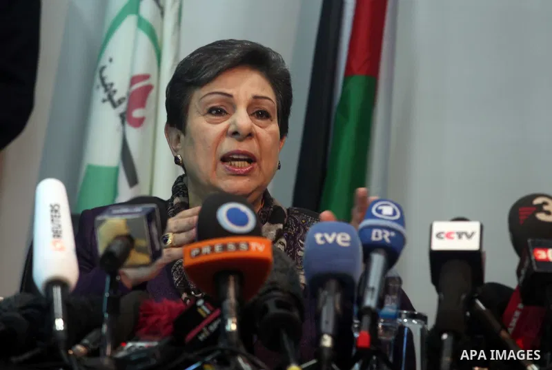 Palestine Liberation Organisation (PLO) executive committee member Hanan Ashrawi gestures during a press conference in which she spoke about the Palestinian bid to become a non-member state in the United Nations, on Nove...