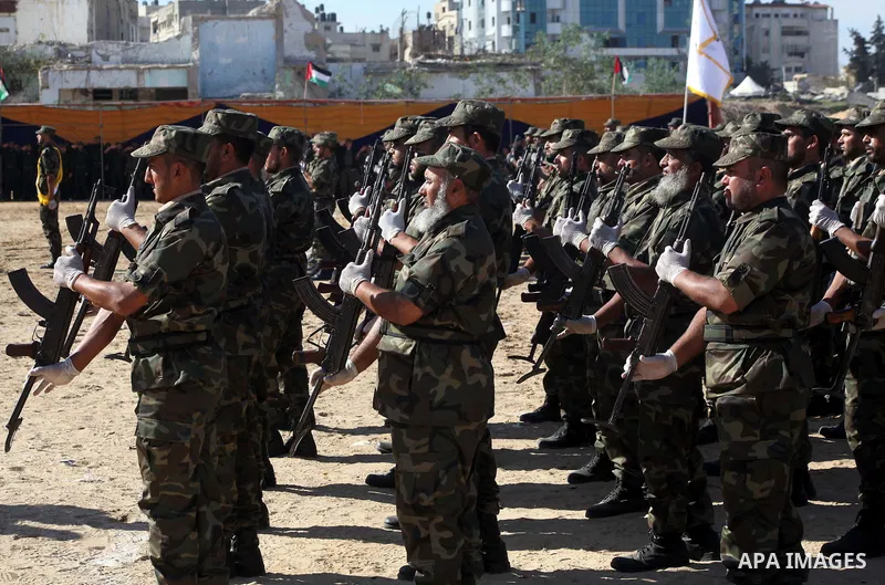 Interior Ministry officers march in formation during a graduation ceremony from a military course in Gaza city on Dec. 02, 2012. Photo by Ashraf Amra