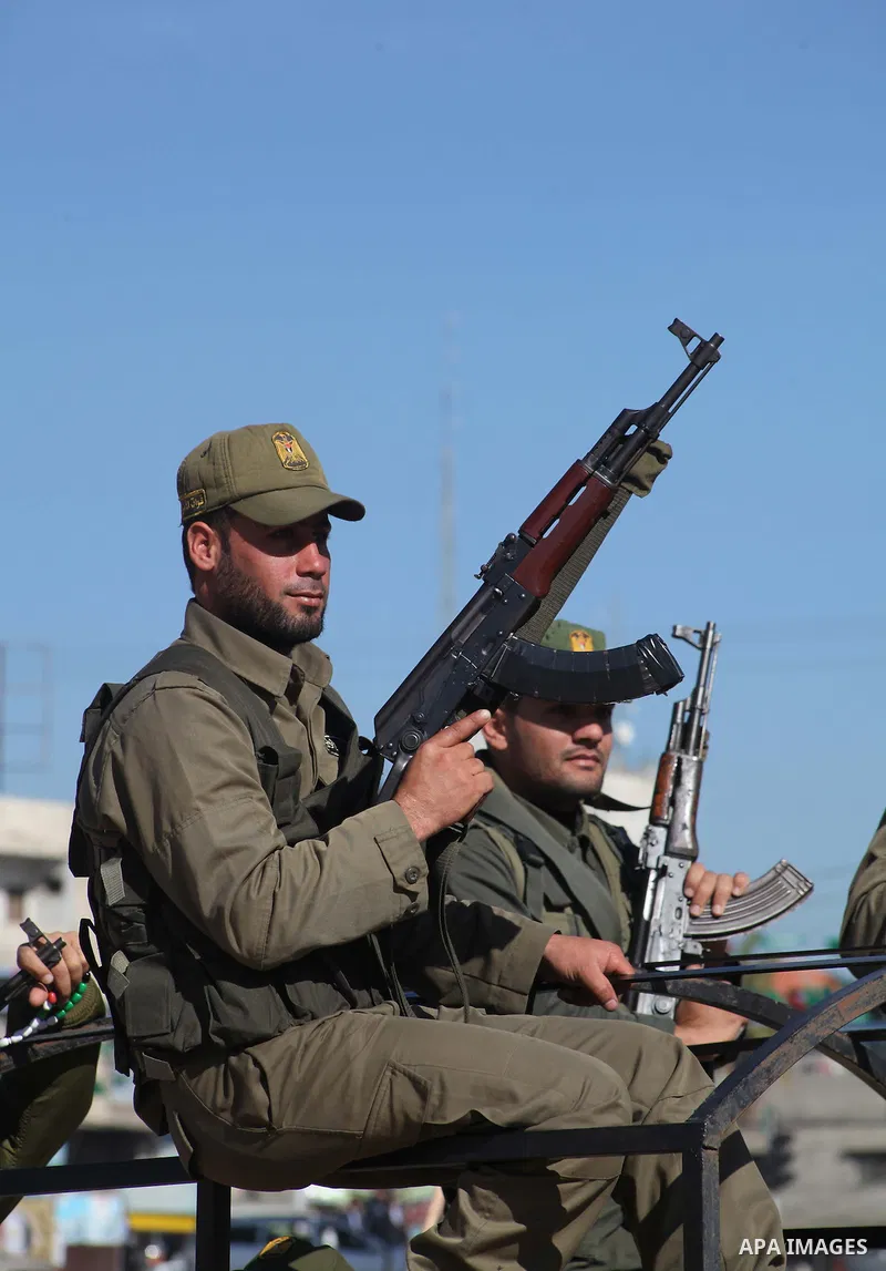 Interior Ministry officers march in formation during a graduation ceremony from a military course in Gaza city on Dec. 02, 2012. Photo by Ashraf Amra