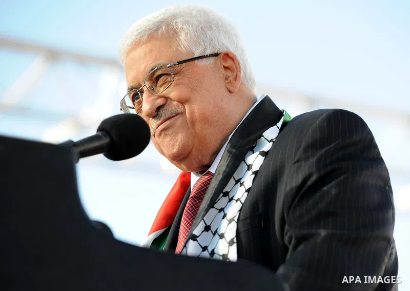 Palestinian President Mahmoud Abbas speaks as Palestinians celebrate their successful bid for UN non-member observer state status, in the West Bank city of Ramallah on December 2, 2012, Abbas arrived to the West Bank aft...