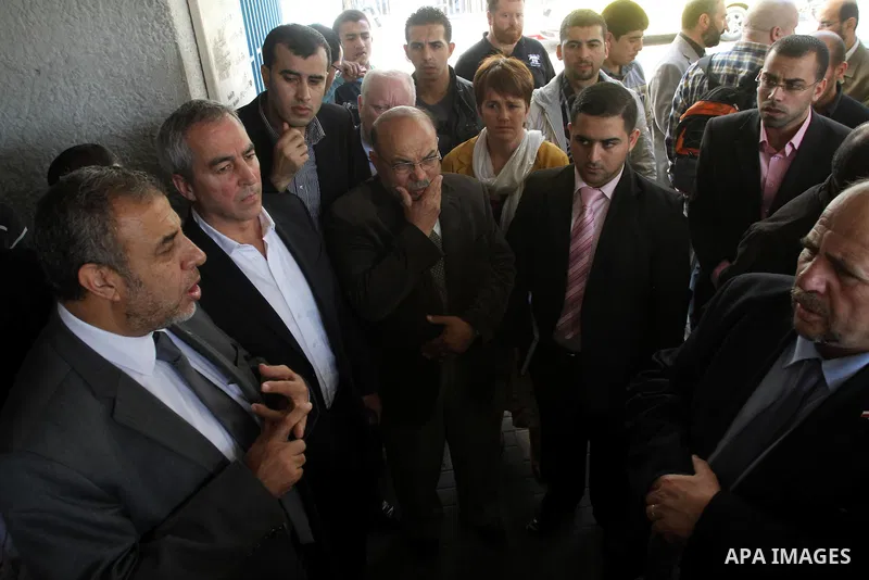 European delegation of lawmakers and politicians visit bombed areas in Gaza city on Dec 02, 2012. The delegation arrived on Saturday evening in the Gaza Strip to report on Israel's violations against civilians in the las...