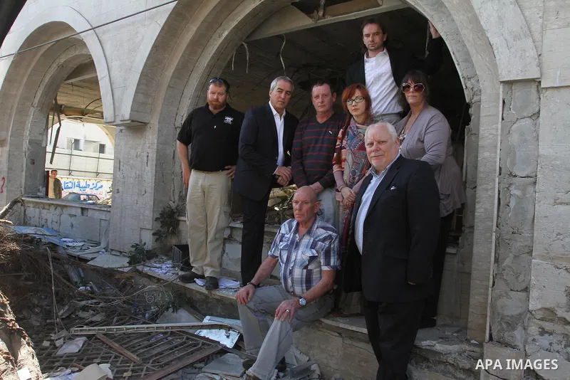 European delegation of lawmakers and politicians visit bombed areas in Gaza city on Dec 02, 2012. The delegation arrived on Saturday evening in the Gaza Strip to report on Israel's violations against civilians in the las...