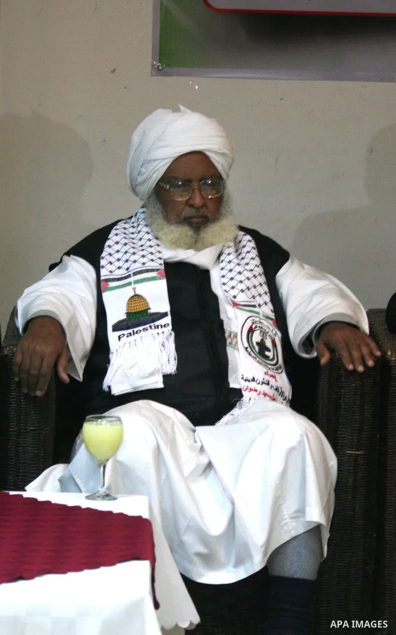 Palestinian Minister of Religious Affairs in Gaza strip Ismail Radwan (not seen) meets with the members of delegation of Association of Muslim Scholars in Gaza city, Dec 04, 2012. The delegation is expected to meet with...