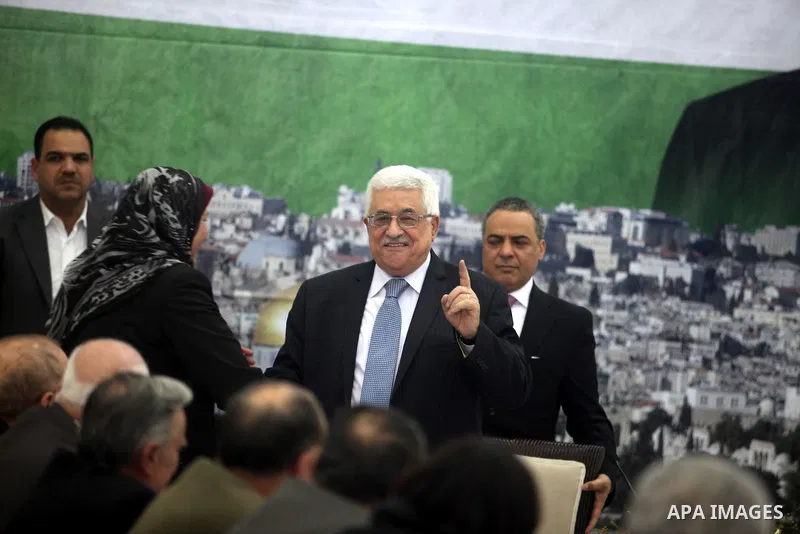 Palestinian President Mahmoud Abbas, attending a meeting of the Palestinian faction leaders, at his headquarter in the West Bank town of Ramallah, 04 December 2012. Reports state that Israel's cabinet unanimously rejecte...