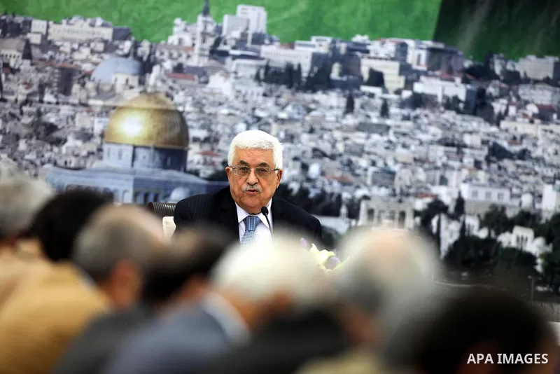 Palestinian President Mahmoud Abbas, attending a meeting of the Palestinian faction leaders, at his headquarter in the West Bank town of Ramallah, 04 December 2012. Reports state that Israel's cabinet unanimously rejecte...