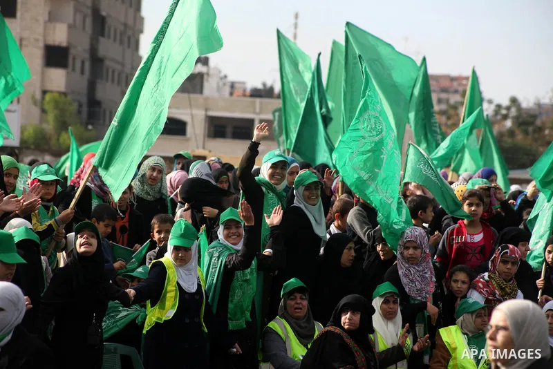 Palestinian Hamas supporters gather to attend a Hamas rally marking the 25th anniversary of the Islamist movement's founding in Gaza City on December 8, 2012. Hamas chief Khaled Meshaal arrived to Gaza strip on December...