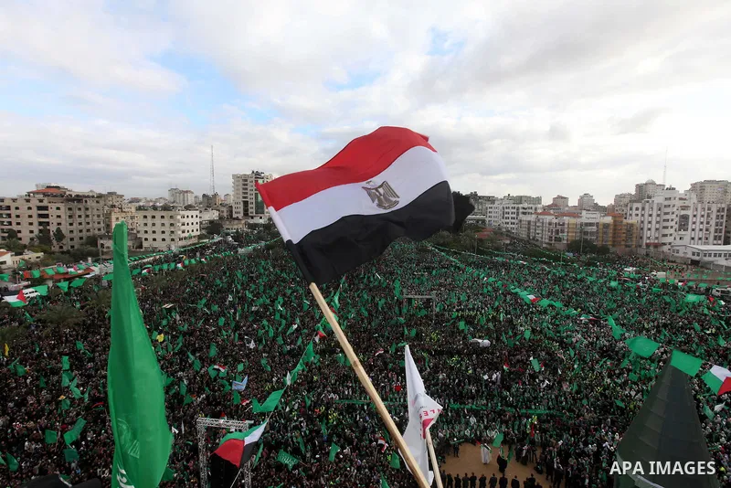 Palestinian Hamas supporters attend a Hamas rally marking the 25th anniversary of the Islamist movement's founding in Gaza City on December 8, 2012. Hamas chief Khaled Meshaal arrived to Gaza strip on December 7 during h...