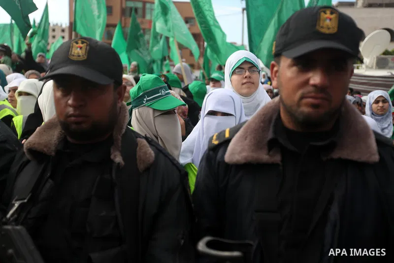 Palestinian Hamas supporters attend a Hamas rally marking the 25th anniversary of the Islamist movement's founding in Gaza City on December 8, 2012. Hamas chief Khaled Meshaal arrived to Gaza strip on December 7 during h...