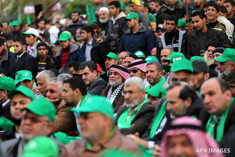 Palestinian Hamas supporters attend a Hamas rally marking the 25th anniversary of the Islamist movement's founding in Gaza City on December 8, 2012. Hamas chief Khaled Meshaal arrived to Gaza strip on December 7 during h...