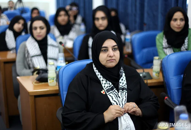 Members of the Bahraini delegation during a visit to the Palestinian Legislative Council in Gaza City, on Dec. 12, 2012. The delegation is on a solidarity visit with the Palestinian people to the Hamas-run Gaza Strip. Ph...