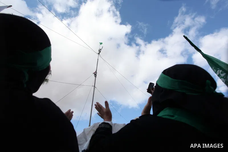 Palestinian supporters of Hamas attend a rally marking the 25th anniversary of the Islamist movement's foundation in the West bank city of Ramallah, 14 December 2012. Hamas held its first rally in the West Bank on 13 Dec...