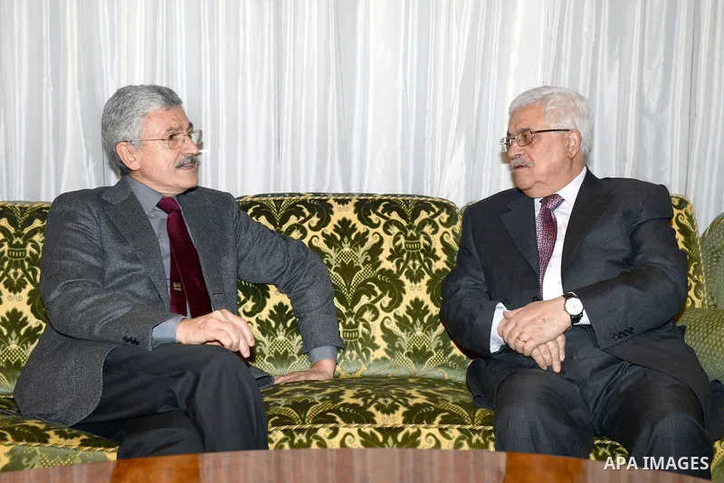 Palestinian President Mahmoud Abbas meets with former Italian Prime Minister Massimo D'Alema during an official visit to Italy, 16 December 2012. Photo by Thaer Ganaim