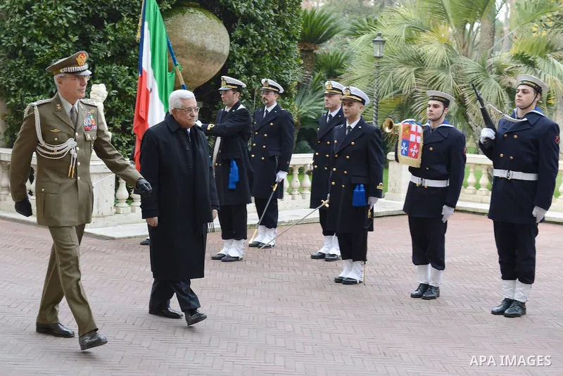 Palestinian President Mahmoud Abbas (Abu Mazen) meets with Italian President in Rome, on Dec.18, 2012. Photo by Thaer Ganaim