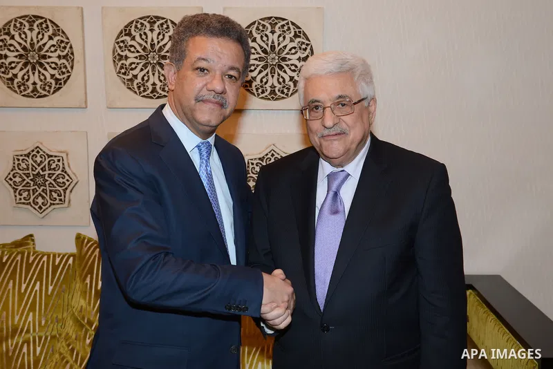 Palestinian President Mahmoud Abbas (Abu Mazen), meets with the former President of the Dominican Republic in Spanish capital Madrid, on Dec.18, 2012. Photo by Thaer Ganaim