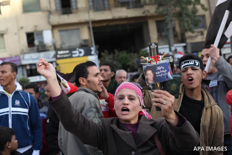 Egyptian protesters gather for a demonstration at Tahrir square in Cairo, Egypt, Friday, Dec. 21, 2012. Running clashes between rival protesters erupted in Egypt's second city Alexandria, on the eve of the final round of...