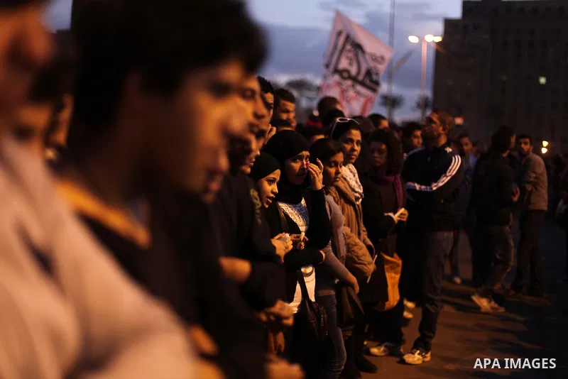 Egyptian protesters gather for a demonstration at Tahrir square in Cairo, Egypt, Friday, Dec. 21, 2012. Running clashes between rival protesters erupted in Egypt's second city Alexandria, on the eve of the final round of...