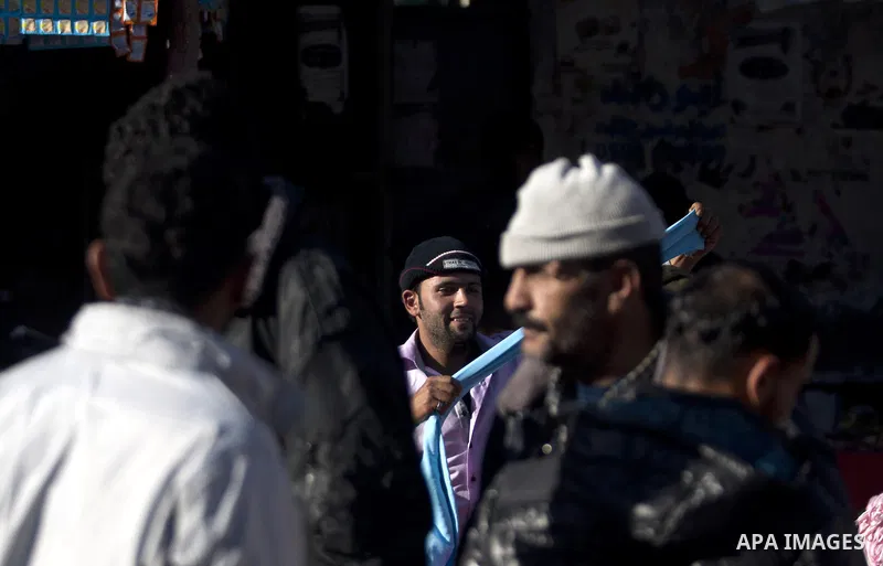 A Palestinian vendor display his goods at the saturday's popular market in Rafah southern Gaza strip on 22 December 2012. Normal life in Gaza resumed remarkably fast after a ceasefire agreement was announced following ei...