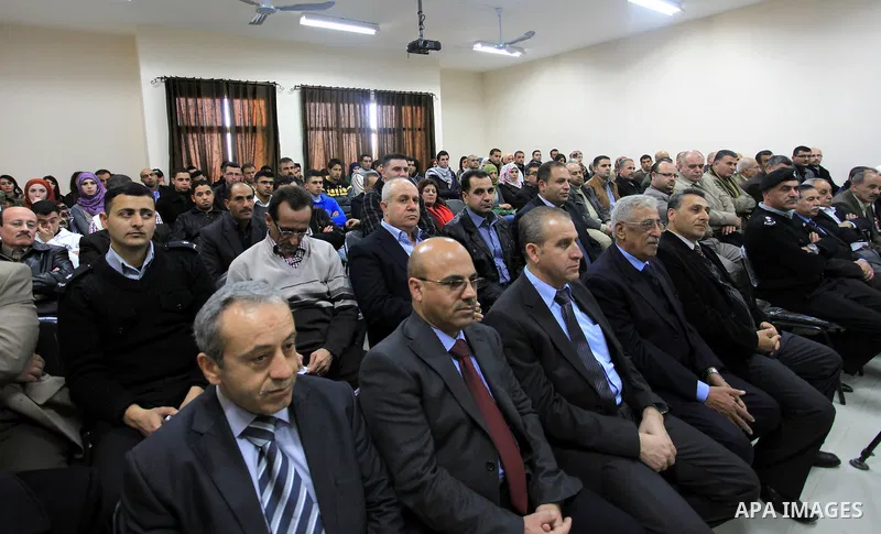 Palestinian Prime Minister Salam Fayyad, during the opening of the largest College of Administrative and Financial Sciences in Palestine in the Arab American University in the West Bank, on December 23, 2012. Photo by Mu...