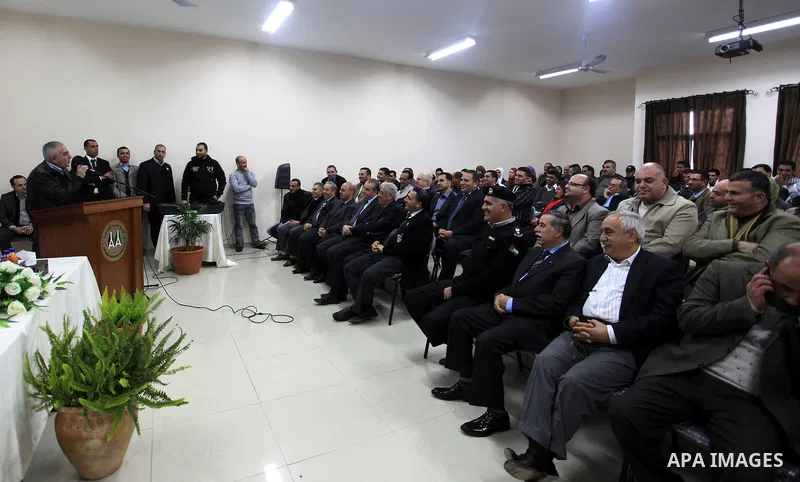 Palestinian Prime Minister Salam Fayyad, during the opening of the largest College of Administrative and Financial Sciences in Palestine in the Arab American University in the West Bank, on December 23, 2012. Photo by Mu...