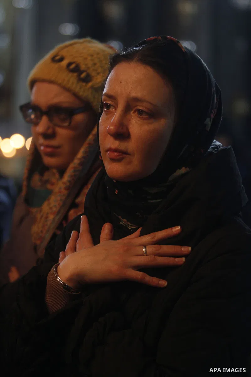 Greek Orthodox pilgrims visit the Church of the Nativity in the biblical West Bank city of Bethlehem, believed to be the birthplace of Jesus Christ, on December 24, 2012. Thousands of Palestinians and tourists were flock...