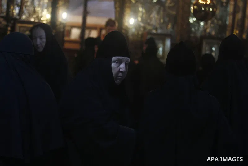 Greek Orthodox pilgrims visit the Church of the Nativity in the biblical West Bank city of Bethlehem, believed to be the birthplace of Jesus Christ, on December 24, 2012. Thousands of Palestinians and tourists were flock...